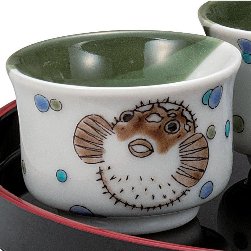 日本の伝統工芸品【九谷焼】 晩酌揃 ふぐ・はりせんぼん