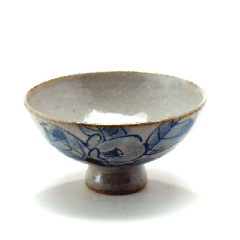 九谷焼 盃 染付椿