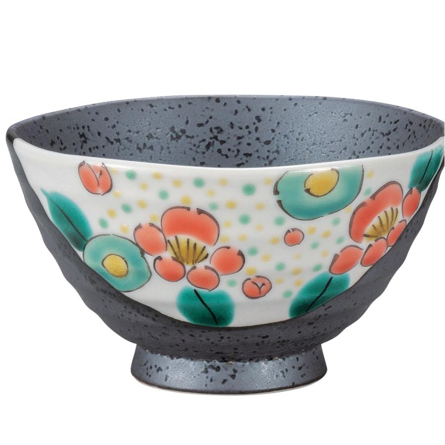 日本の伝統工芸品【九谷焼】 組飯碗 花ちらし