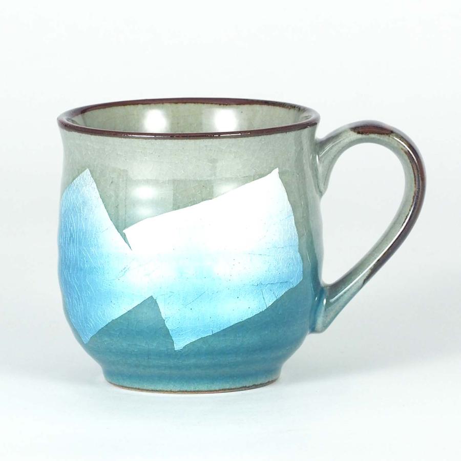 九谷焼 マグカップ 銀彩 5色 MUG cup GINSAI 5colors (プレゼント 贈り物 ギフト お祝いに) 水色